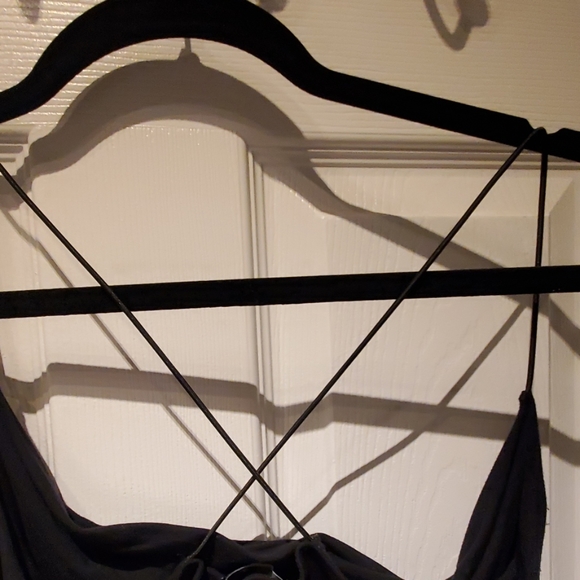 Black Cowl Neck Mini Dress - Picture 2 of 3